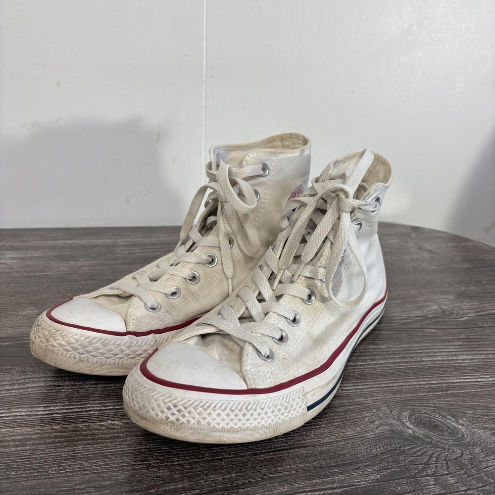 Converse Chuck Taylor Shoes Mens 8 Womens 10 White Canvas High Top Sneaker